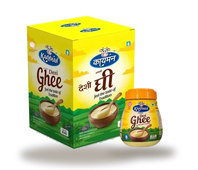Kaayman Desi Ghee 15 kg tin with the 1 litre jar